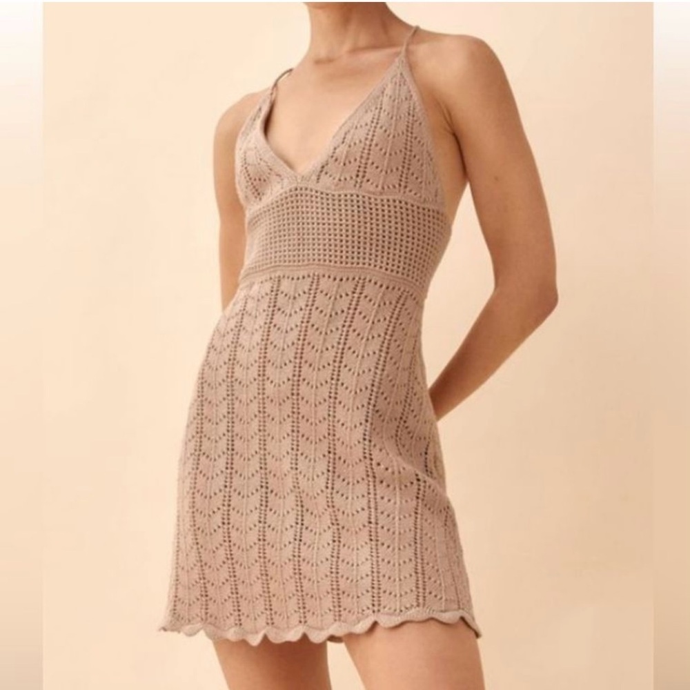 Reformation Junio open knit summer beach dress size medium - Picture 3 of 13